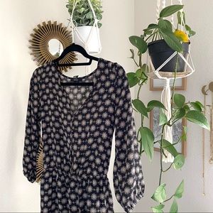 Forever 21 patterned long sleeve romper